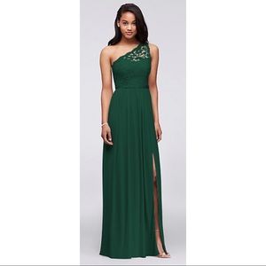 Long One Shoulder Lace Bridesmaid Dress size 8